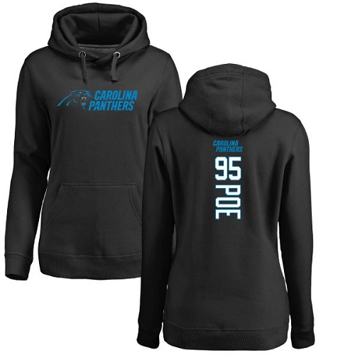 Carolina Panthers Black Women Dontari Poe Backer NFL Football #95 Pullover Hoodie Sweatshirts